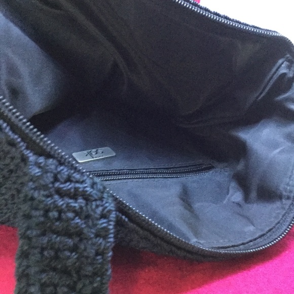 Black SAK Handbag w/ Handcrafted Geishas Hand-stitched Appliqué - Picture 7 of 10